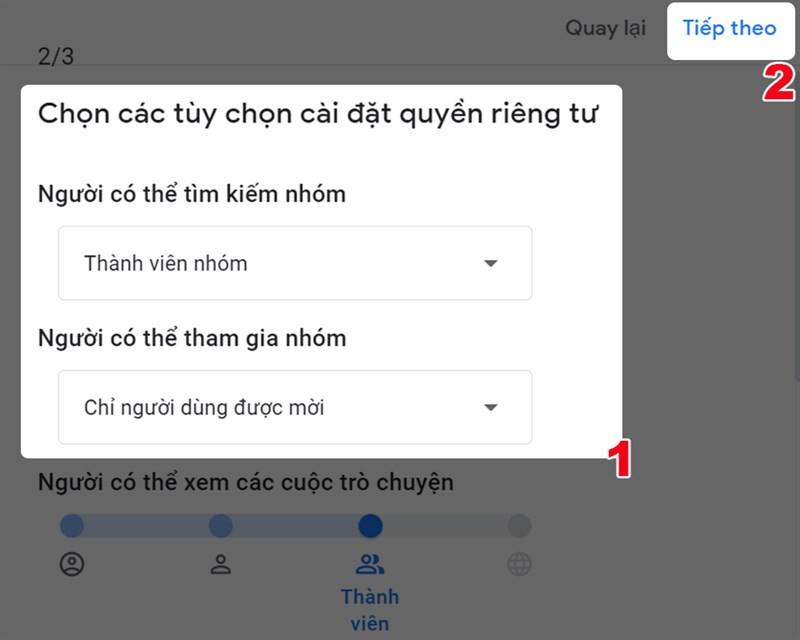 Thiết lập quyền riêng tư