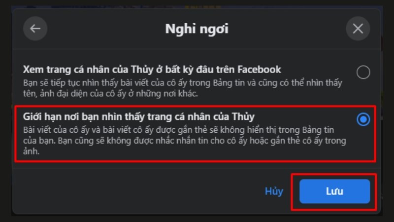 Thiết lập tùy chọn giảm tương tác