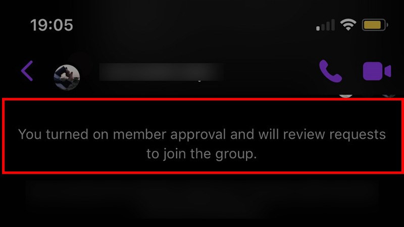 Thông báo phê duyệt thành viên nhóm Messenger
