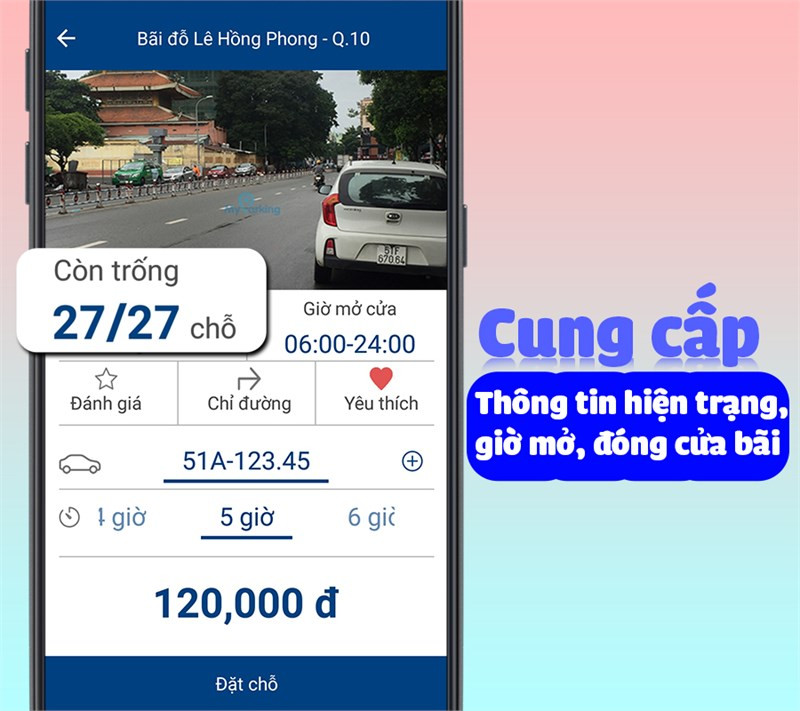 Thông tin chi tiết về bãi đỗ xe trên MyParking