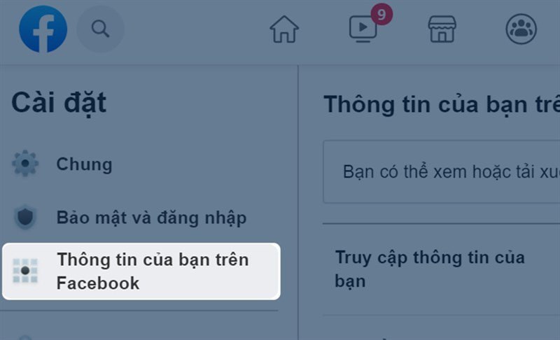 Thông tin của bạn trên Facebook