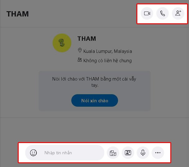 Tính năng trong khung chat