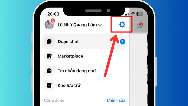 Treo nick Facebook bằng Messenger trên điện thoại (bước 2)