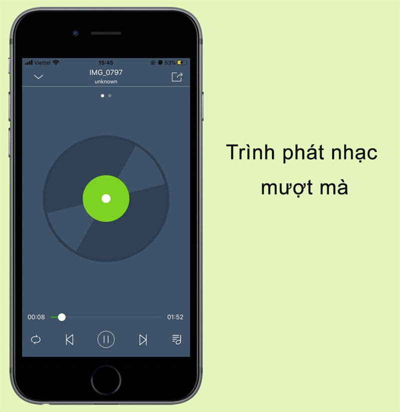Trình phát nhạc mượt mà ngay trên ứng dụng