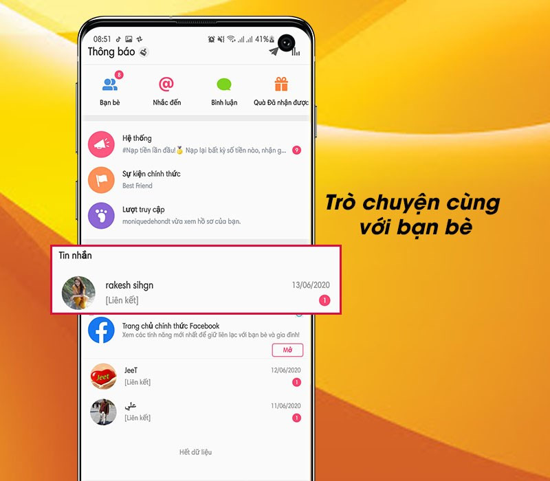 Trò chuyện cùng bạn bè