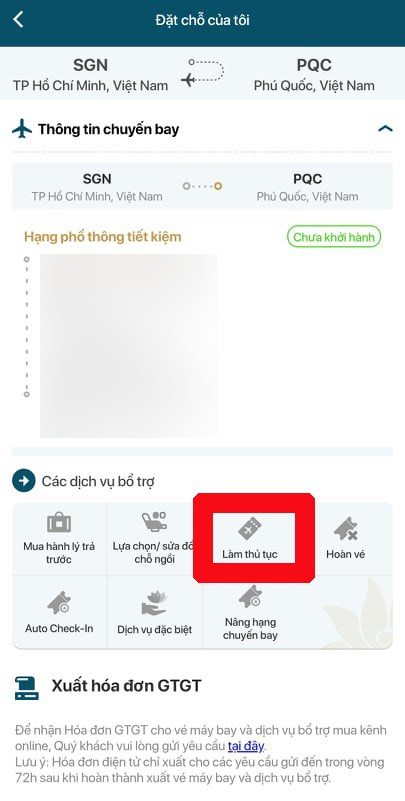 Trong ứng dụng Vietnam Airlines v&agrave;o 