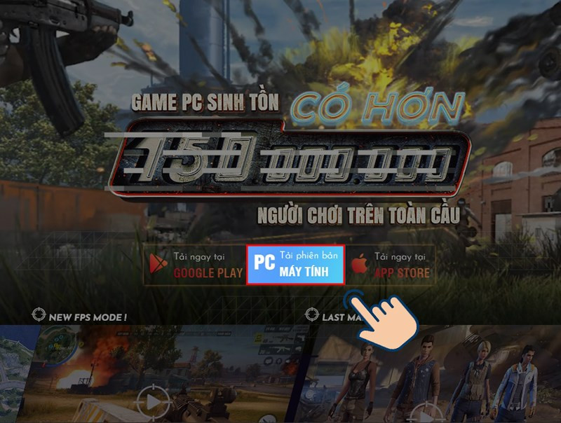 Truy cập trang chủ Rules of Survival