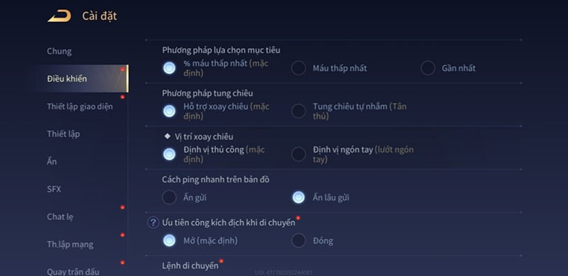 Tùy chỉnh điều khiển Liên Quân Mobile