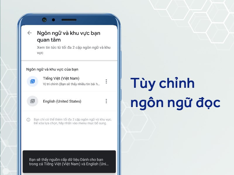 T&ugrave;y chỉnh ng&ocirc;n ngữ đọc