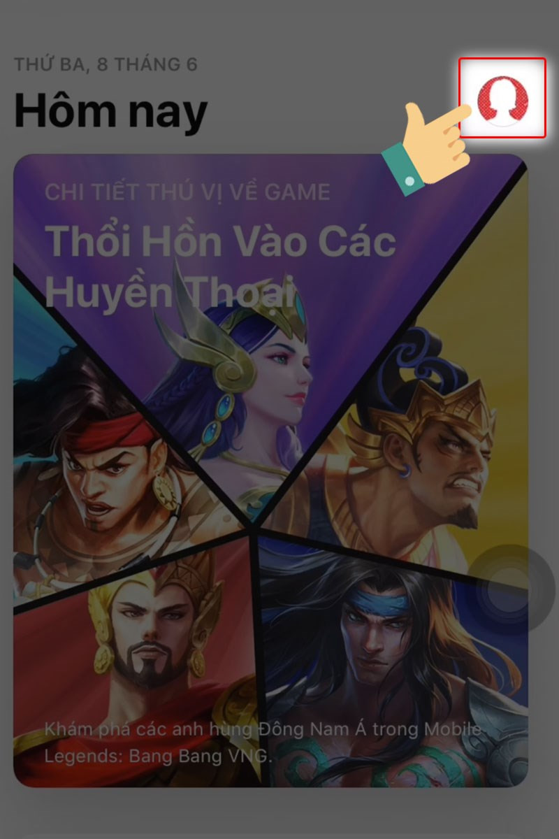 Vào tài khoản App Store