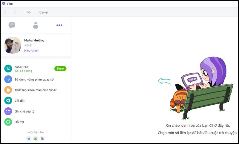 Viber đã được kích hoạt trên máy tính