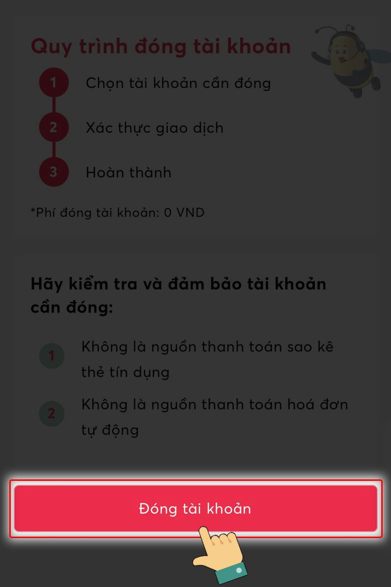 Xác nhận đóng tài khoản