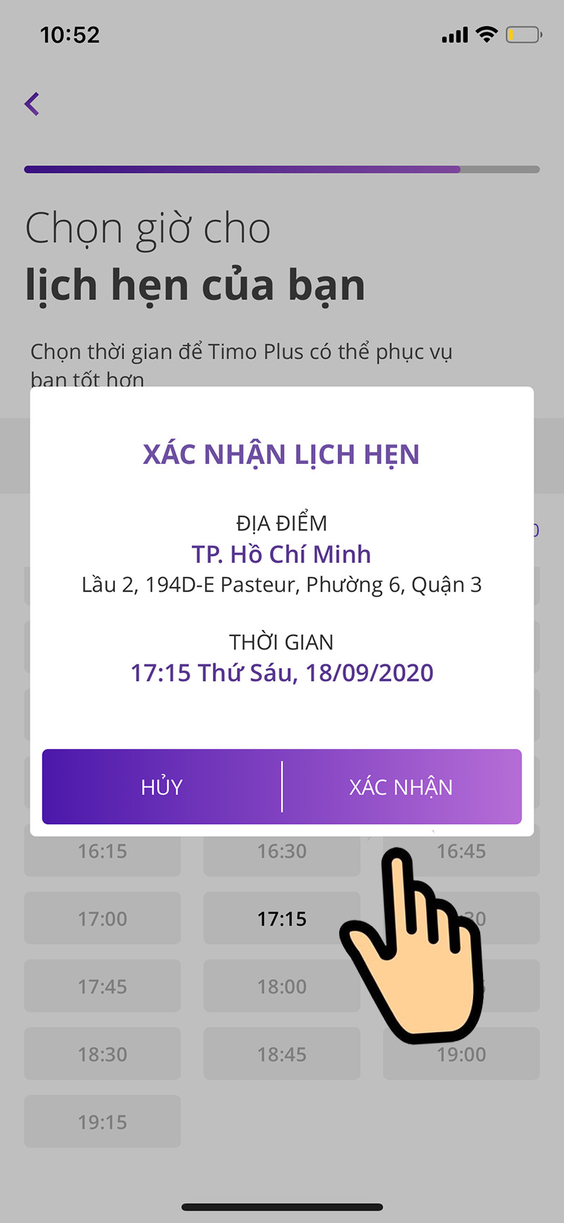 Xác nhận lịch hẹn