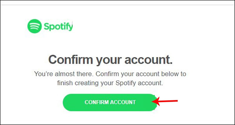 Xác nhận tài khoản Spotify qua email