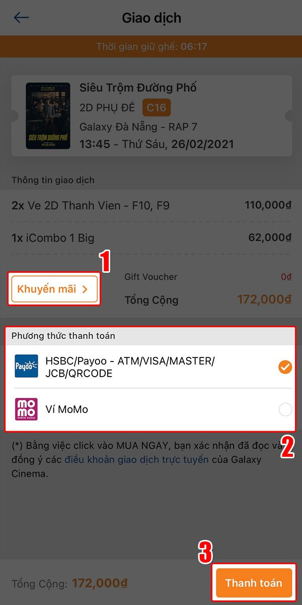 Xác nhận và thanh toán