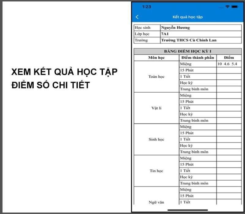 Xem kết quả học tập trên vnEdu Connect