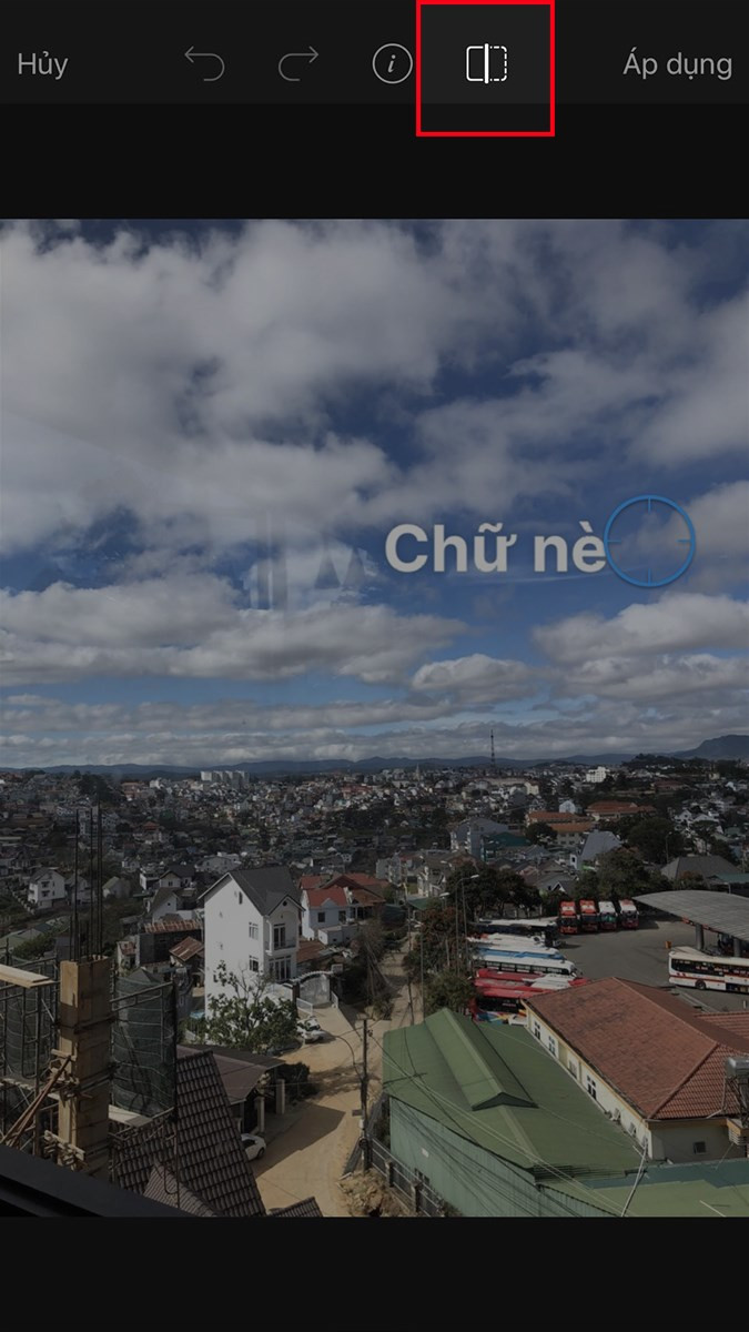 Xem lại ảnh trước và sau khi xóa chữ