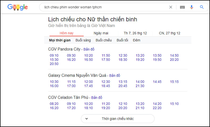 Xem lịch chiếu phim