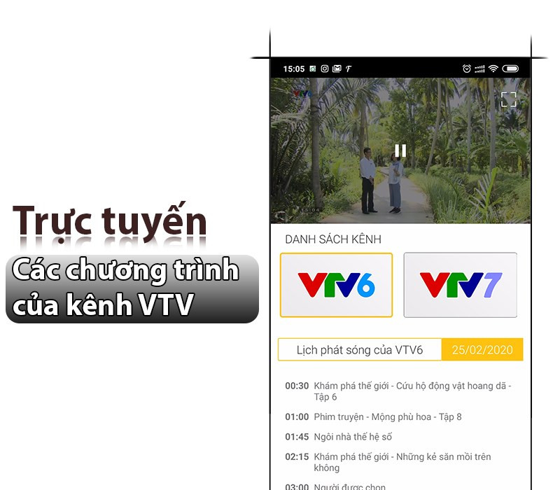 Xem trực tiếp các kênh VTV trên VTV Giải Trí