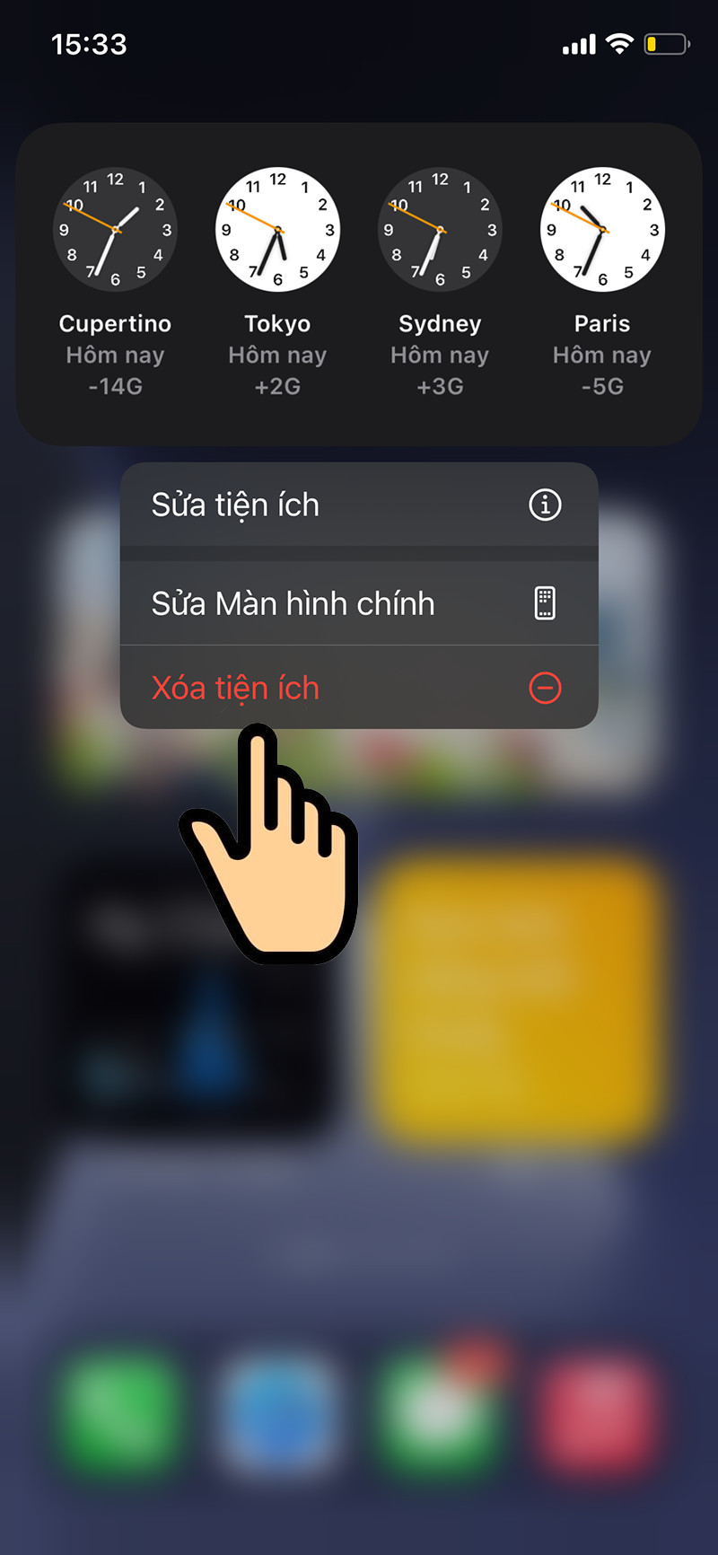 Xóa widget trên iOS 14