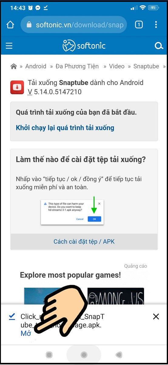 Hướng Dẫn Tải và Cài Đặt Snaptube APK Cho Android