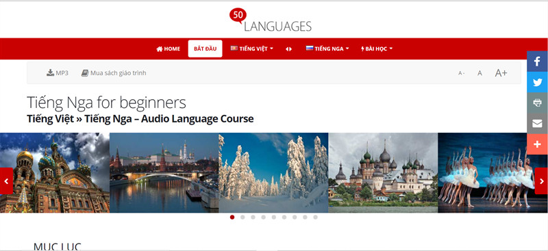 50languages.com - Học tiếng Nga online cho người mới bắt đầu