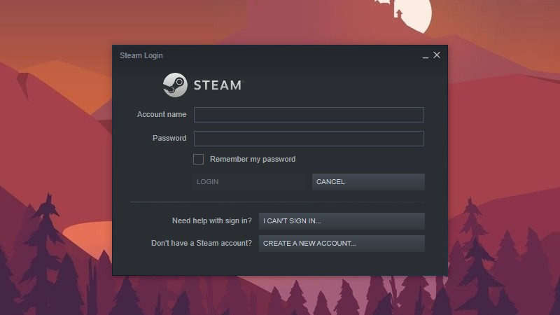 alt: Giao diện đăng nhập Steam