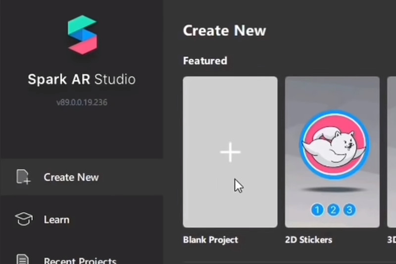 alt: Giao diện Spark AR Studio