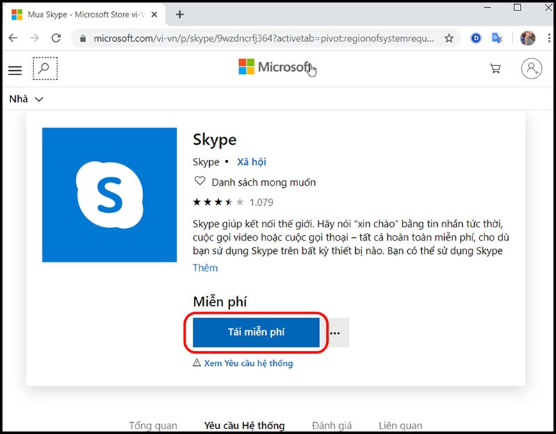 alt: Nhấn nút Get để tải Skype