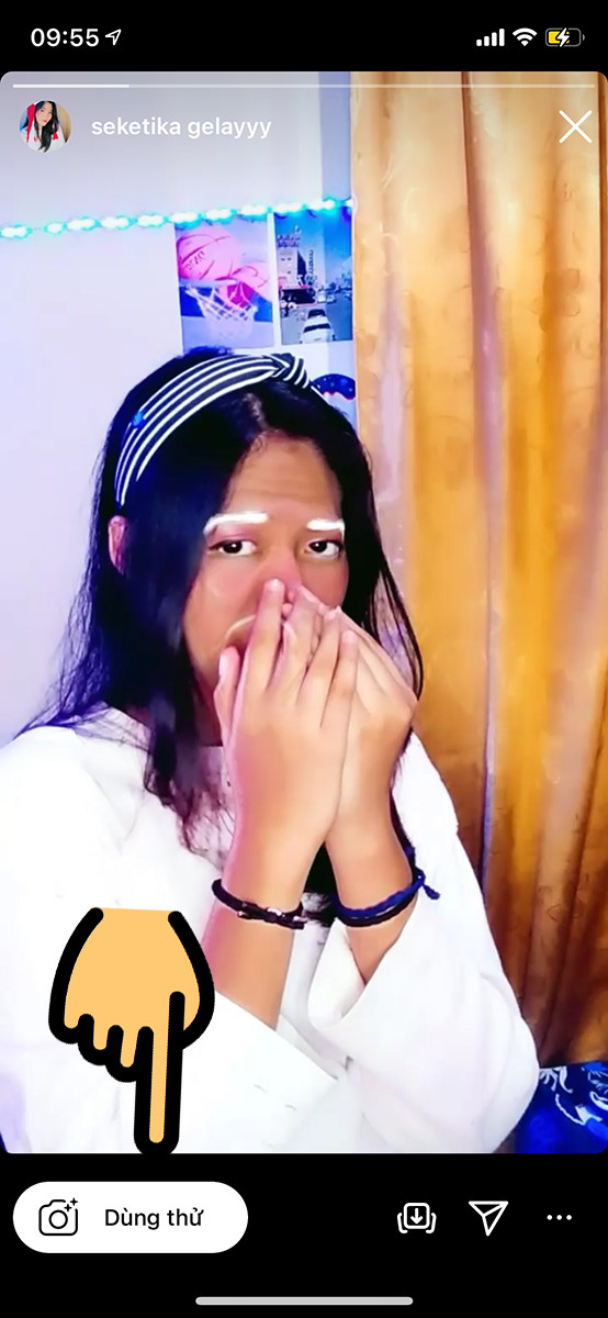 alt: Nút dùng thử filter trên Instagram
