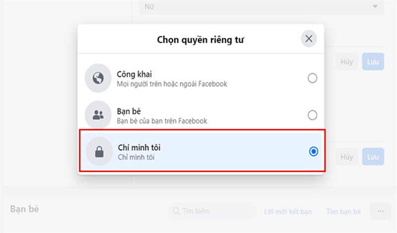 alt text: Ẩn ngày sinh trên Facebook máy tính