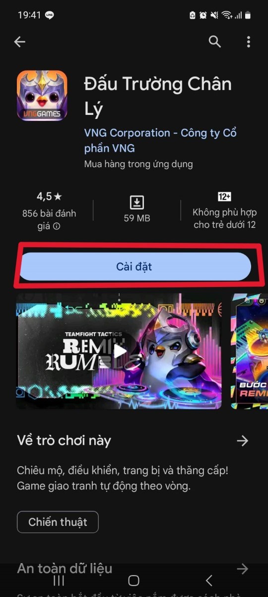 alt text: Cài đặt Đấu Trường Chân Lý Mobile trên CH Play