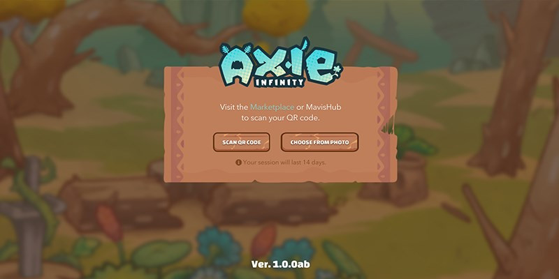 Alt text: Giao diện đăng nhập Axie Infinity