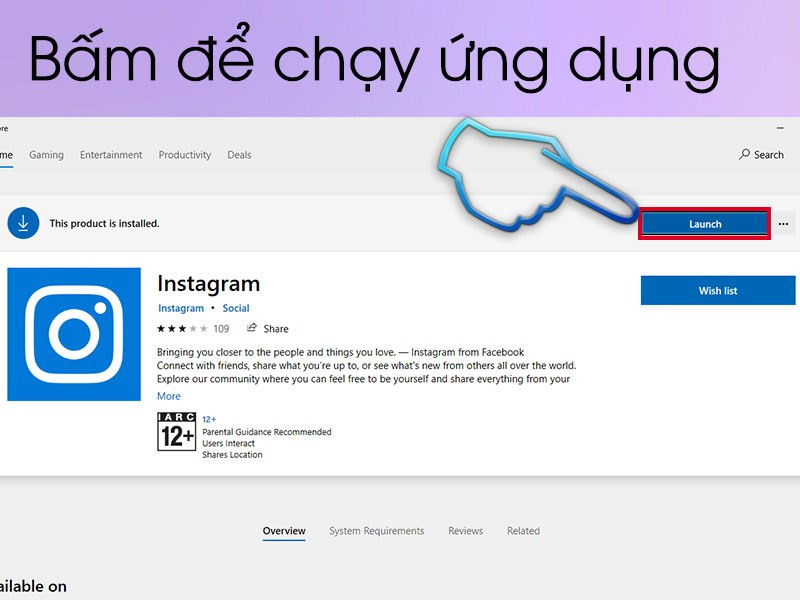 alt text: Giao diện Instagram trên máy tính