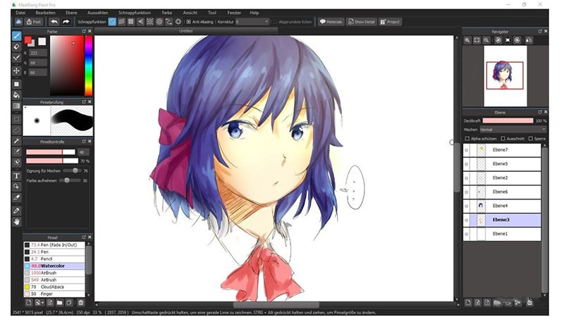 alt text: Giao diện ứng dụng MediBang Paint