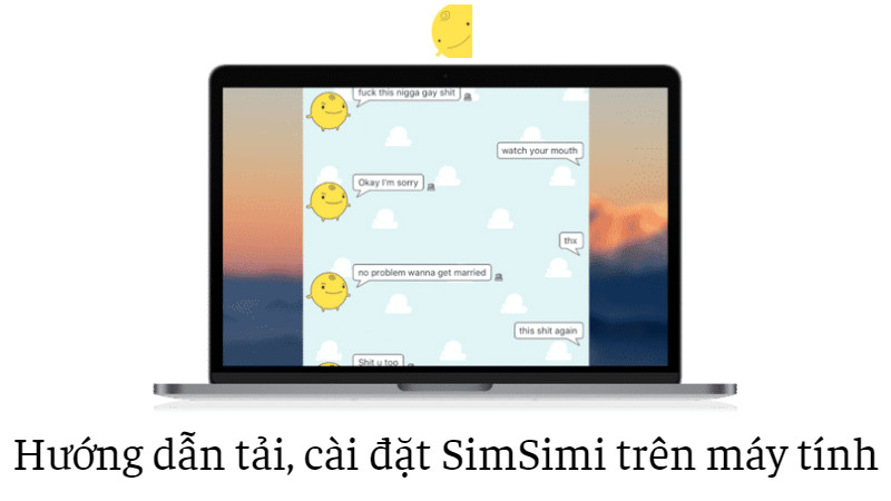 alt text: Minh họa cài đặt Simsimi trên máy tính