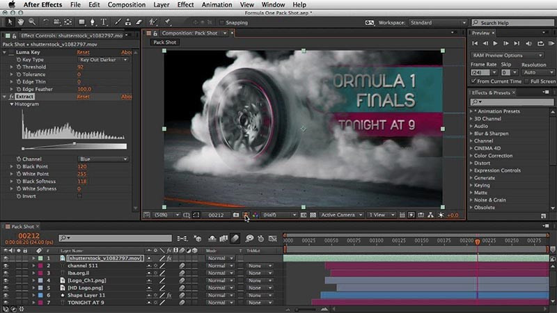 alt text: Minh họa khả năng kiểm soát 3D của Adobe After Effects, cho phép người dùng theo dõi và chỉnh sửa các đối tượng 3D