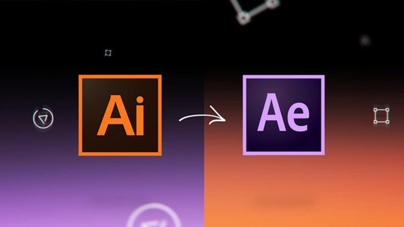 alt text: Minh họa sự tích hợp giữa Adobe After Effects và Adobe Illustrator, cho phép chuyển đổi hình ảnh vector sang video một cách dễ dàng