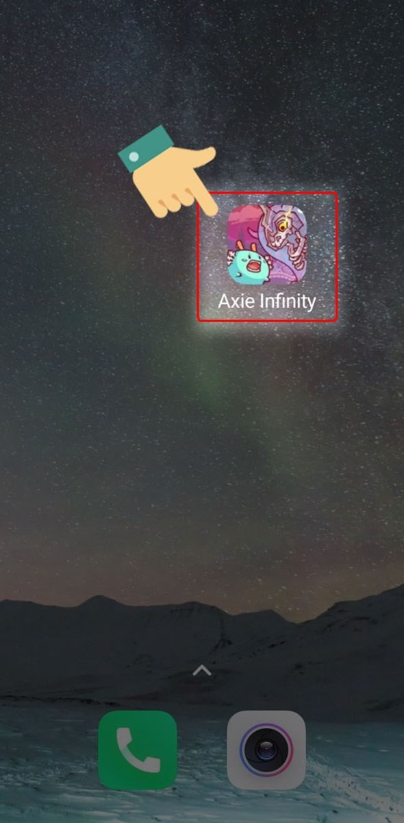 Alt text: Mở game Axie Infinity