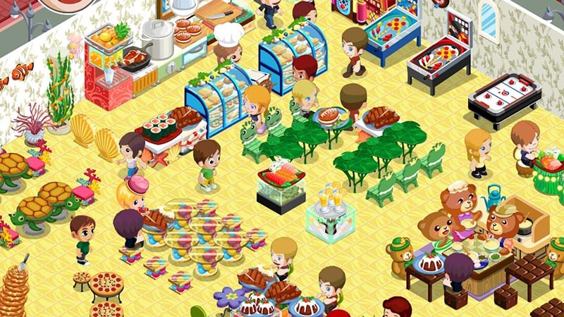 alt text: Restaurant Story, game cho phép bạn thiết kế và quản lý nhà hàng riêng.