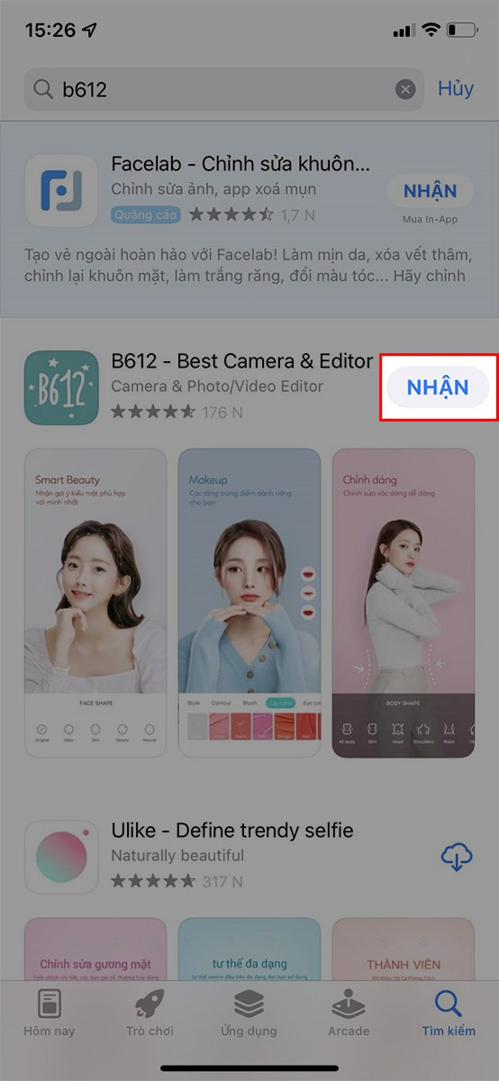 alt text: Tải B612 trên App Store