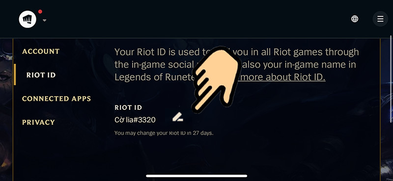 alt text: Thay đổi Riot ID