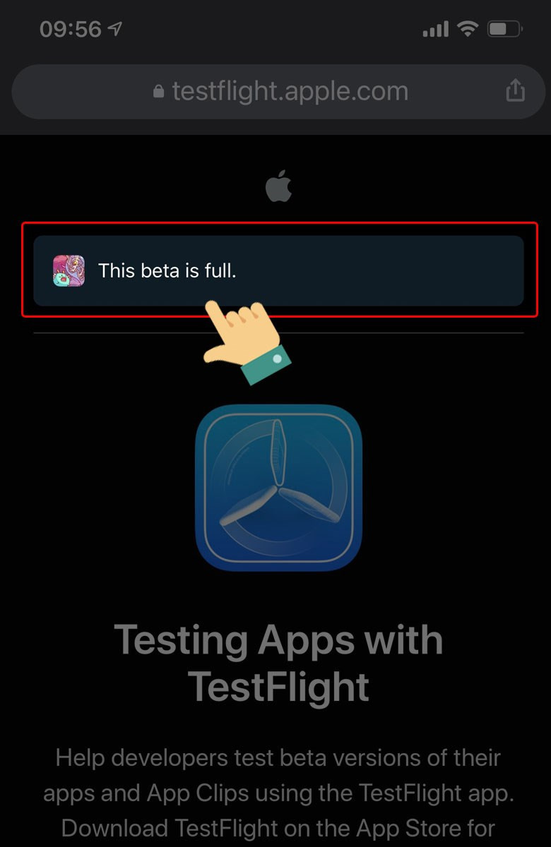 Alt text: Thông báo TestFlight