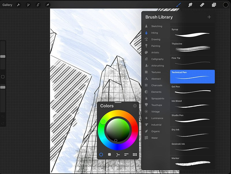 alt text: Ứng dụng vẽ Procreate trên iPad