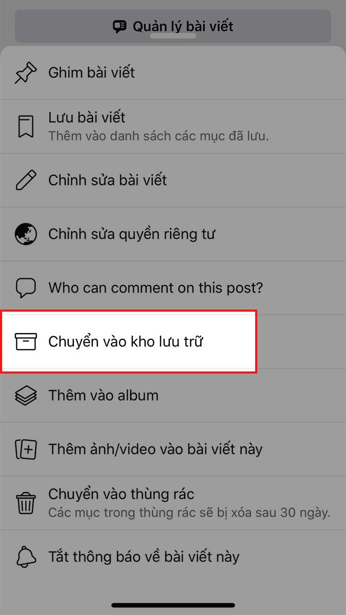 Ẩn ảnh trên Facebook bằng điện thoại