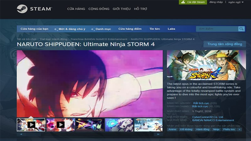 Hướng Dẫn Tải và Cài Đặt Naruto Shippuden: Ultimate Ninja Storm 4 trên PC