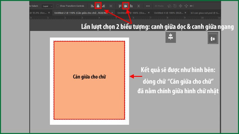 Hướng Dẫn Căn Giữa Và Canh Lề Trong Photoshop Cực Kỳ Đơn Giản