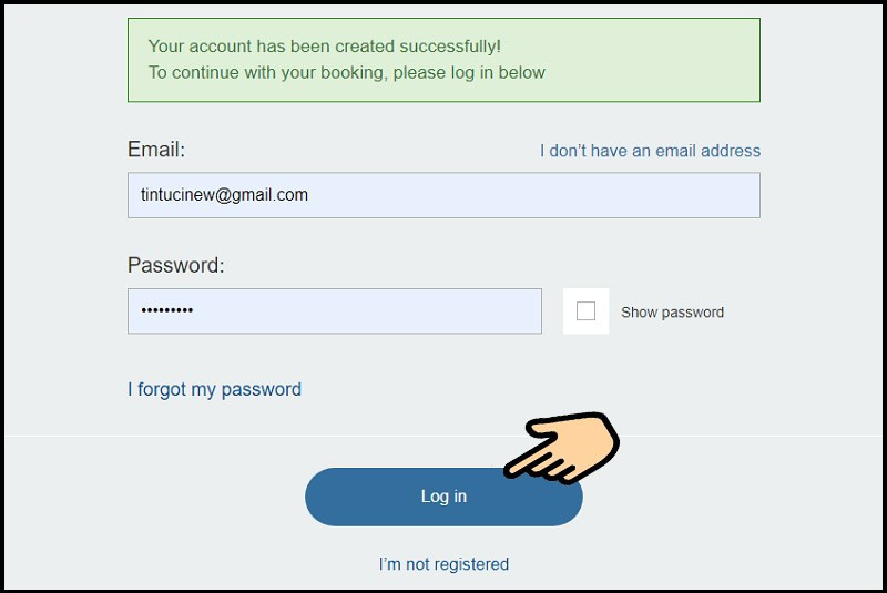 Bấm chọn Log in