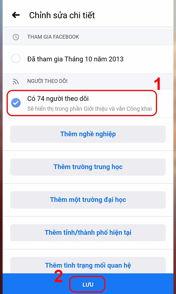 Bật hiển thị người theo dõi trên Facebook