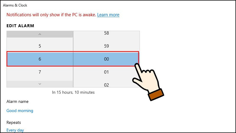 Cài đặt báo thức